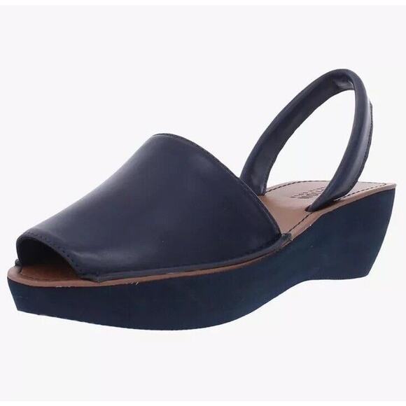 Kenneth Cole Reaction Women's Fine Glass Wedge Slingback Sandals Size 9 Blue - Picture 1 of 4